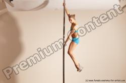 Underwear Gymnastic poses Woman White Moving poses Slim long blond Dynamic poses Academic